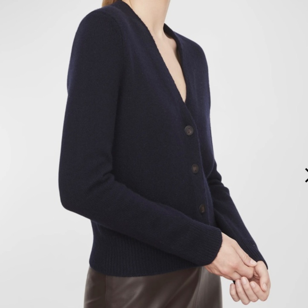 Vince ribbed wool/cashmere blend cardigan